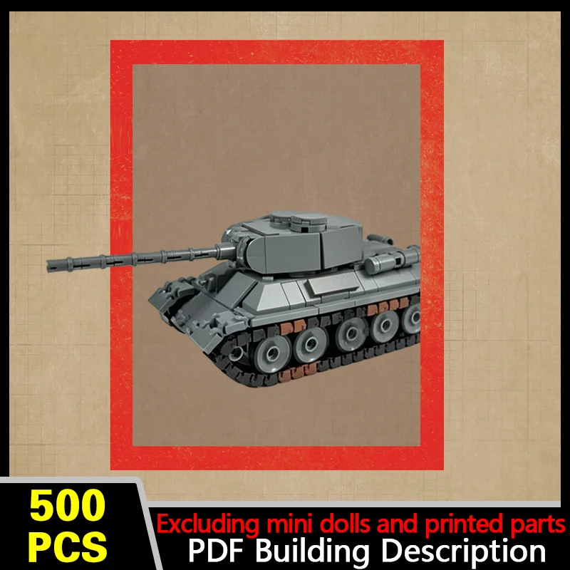 T34-76 Medium Tank Model MOC Building Bricks War Equipment Modular Technology Gifts Holiday Assemble Children Toys Suit