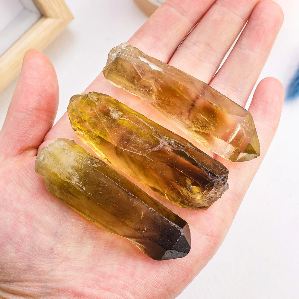 50g/bag Natural Yellow Crystal Tea Citrine Single Crystal Healing Reiki Magic Wand For Meditation Home Decorative