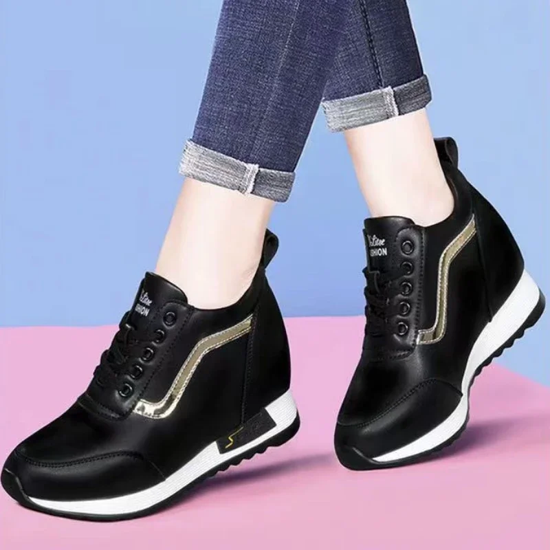 2024 Summer High Top Wedge Platform Sneakers scarpe Casual da donna tacchi nascosti Sneakers da donna scarpe da donna Zapatillas De Mujer