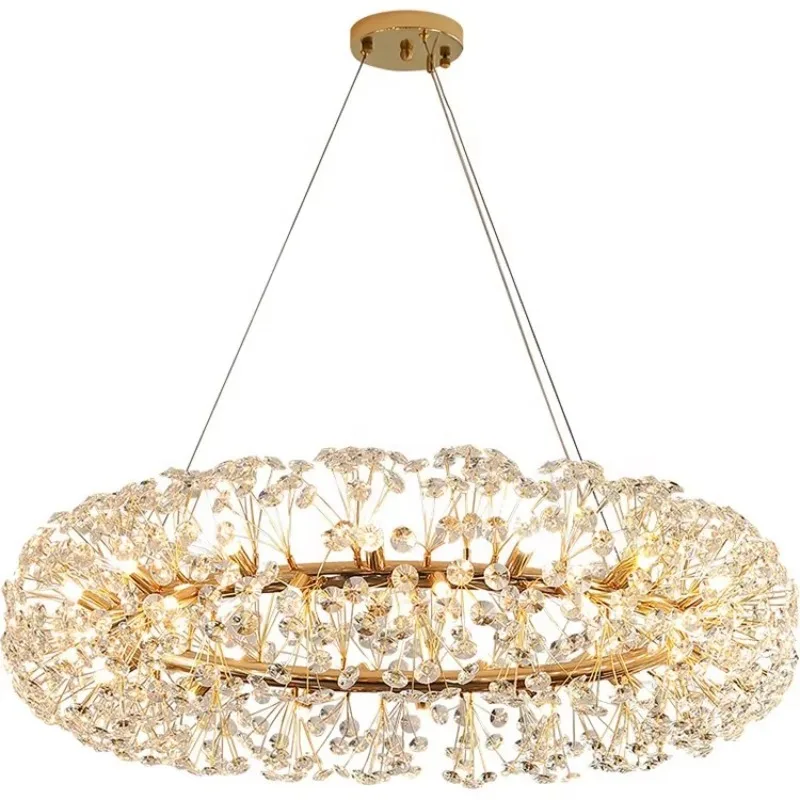 Modern Firework Gold Crystal Chandelier  Large Dandelion Chandelier Pendant Lighting