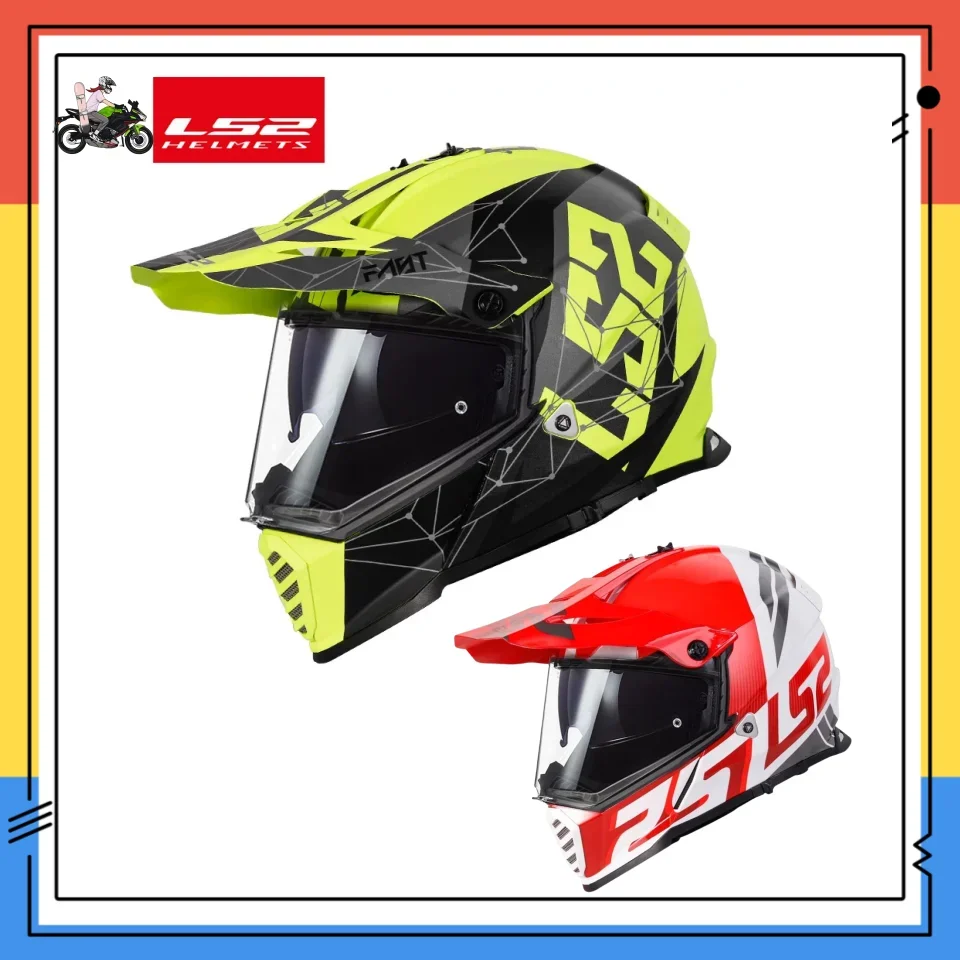 LS2 Motorcycle Helmet MX436 Four Seasons Original Anti-Fog Double Lens ATV Downhill Off-Road Capacetes Rally Motocross Casco