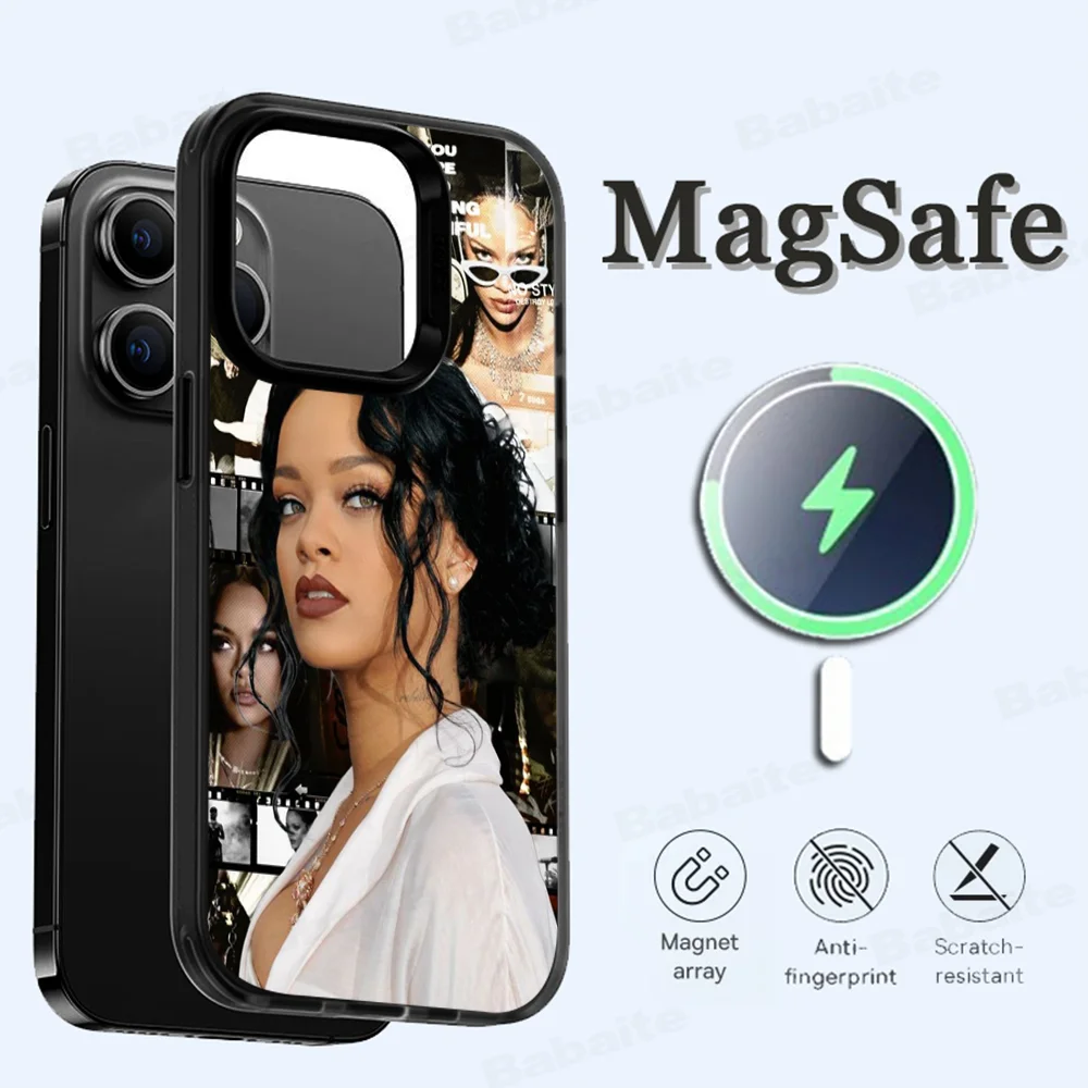 Work-Girls-R-Rihannas Phone Case Magnetic Case For IPhone 16 14 13 12 11 15 Pro Max Plus For Magsafe Wireless Charge Cover