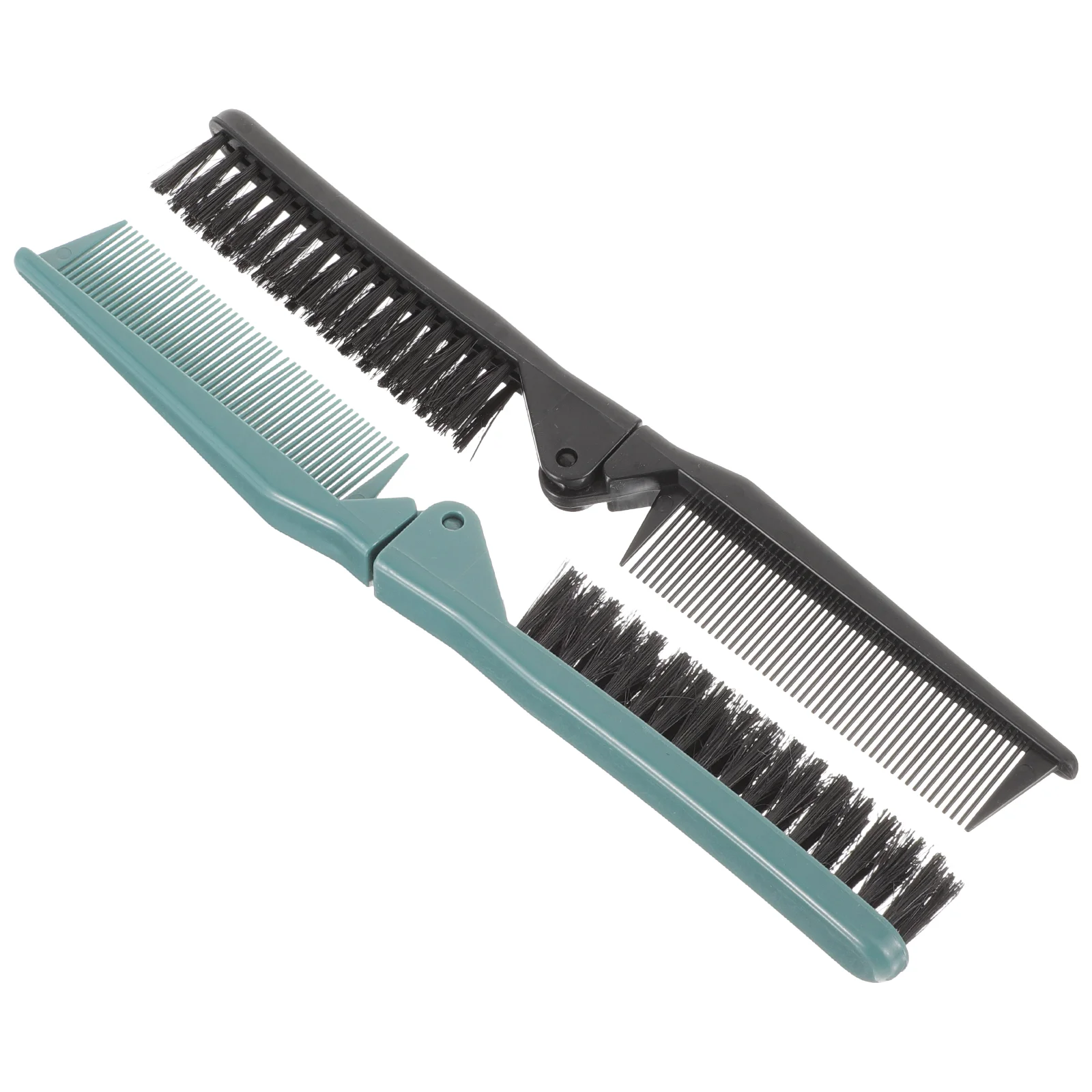 

2 Pcs Double Teeth Folding Comb Hairbrush for Straight Curl Portable Hairstyle Travel Hairdressing ABS Woman Massage Salon