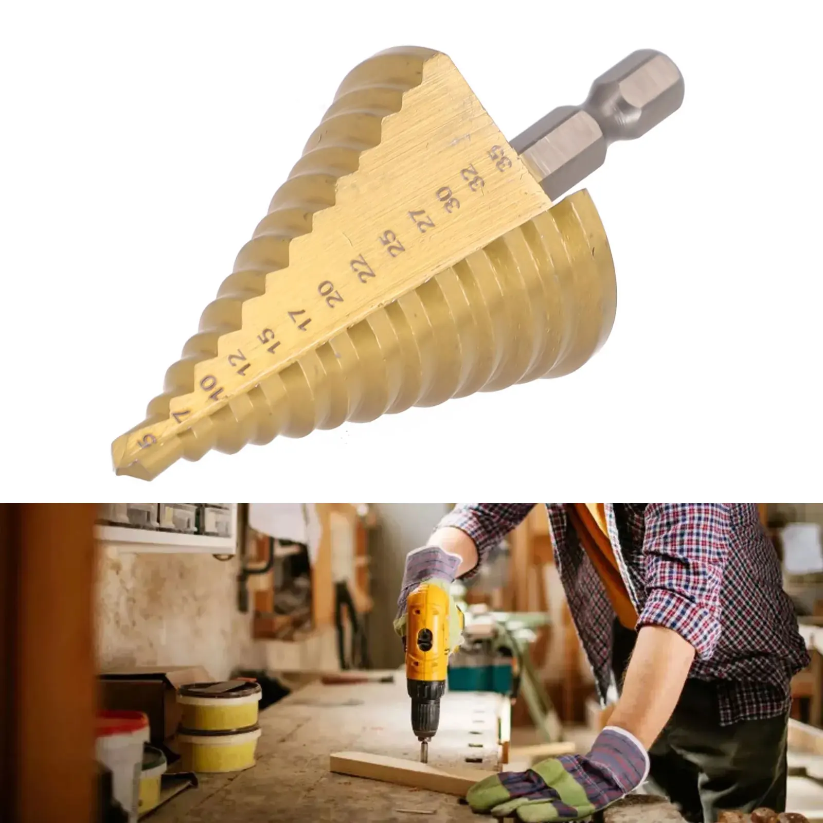 

5-35 мм 13 шагов HSS ступенчатое сверло с прямой канавкой и титановым покрытием, дерево, металл, резак для отверстий, конусные сверла с несколькими отверстиями