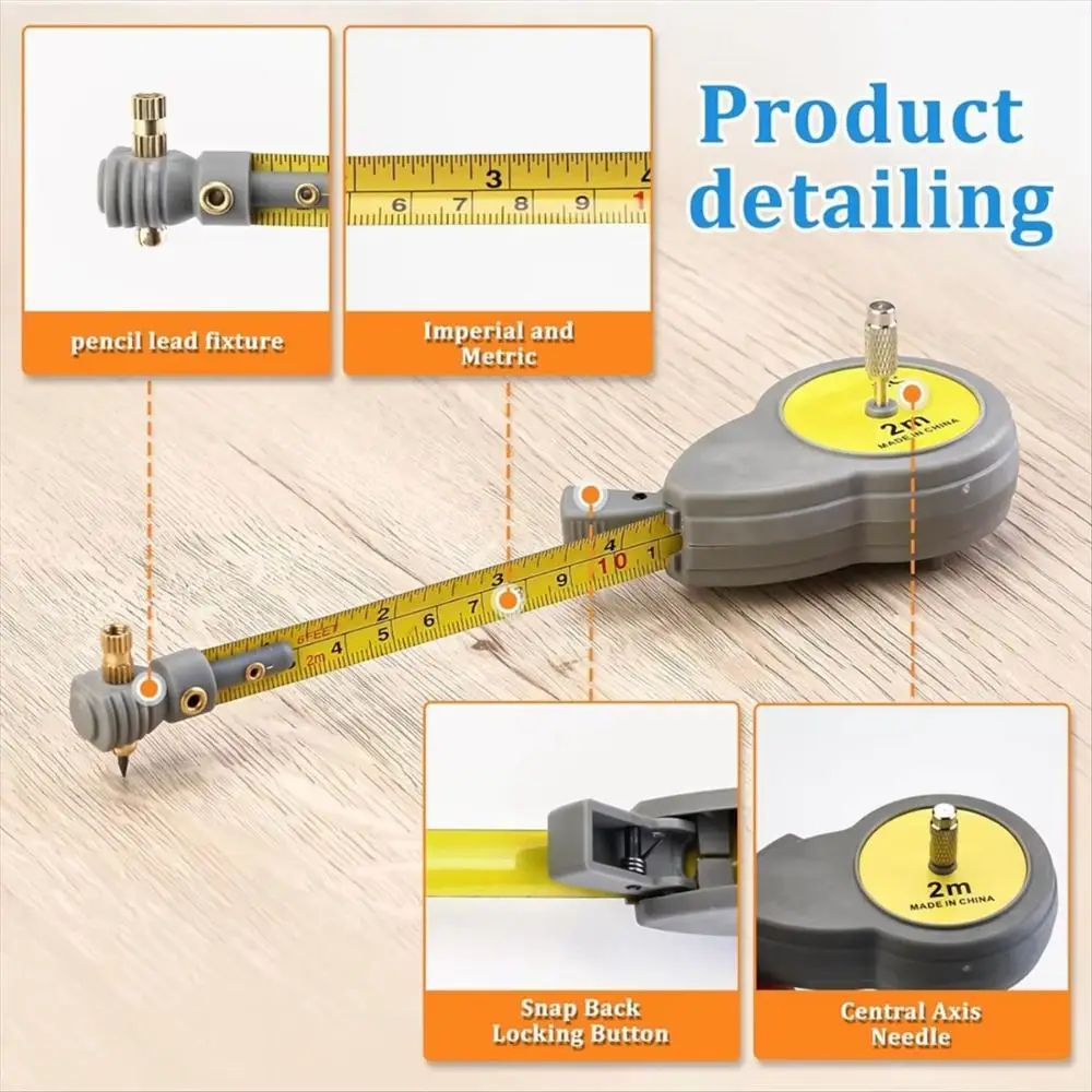 

Linear Measurement Compass Geometry Tool Special Tape Measure Straight and Curved Architectural Drawing Compass Measuring