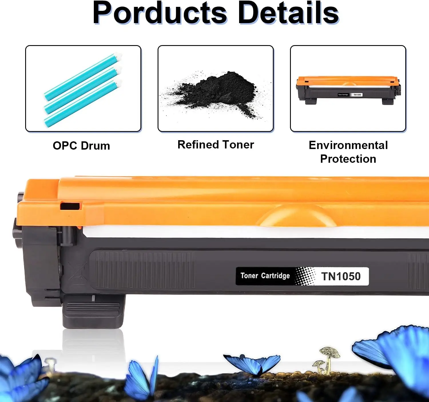 Jhaan TN1050 Toner kompatibel mit Brother TN1050 TN-1050 für Brother DCP-1510 1510E 1512 1512A 1512E 1601 1610 W 1612 1612 W 1616 – Detail 4