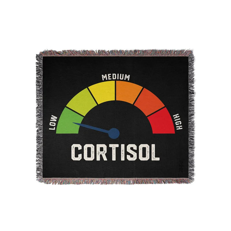 

Aertemisi Low Cortisol Levels Stress Humor Funny Meme Jacquard Fringed Woven Throw Blanket with Tassel