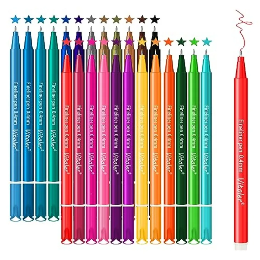 

Pens for Drawing Journaling, Planner, 24 Pack 0.4mm, Colored Pens for Art Supplies Planner, Drawing, Journaling
