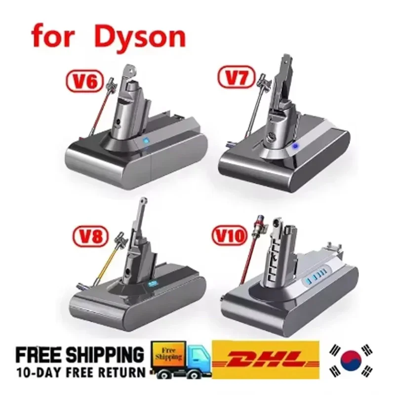 6000mAh for Dyson V6 V7 V8 V10 Rechargeable Bateria SV10 SV11 SV12 SV09 Vacuum Cleaner Battery DC58 Battery