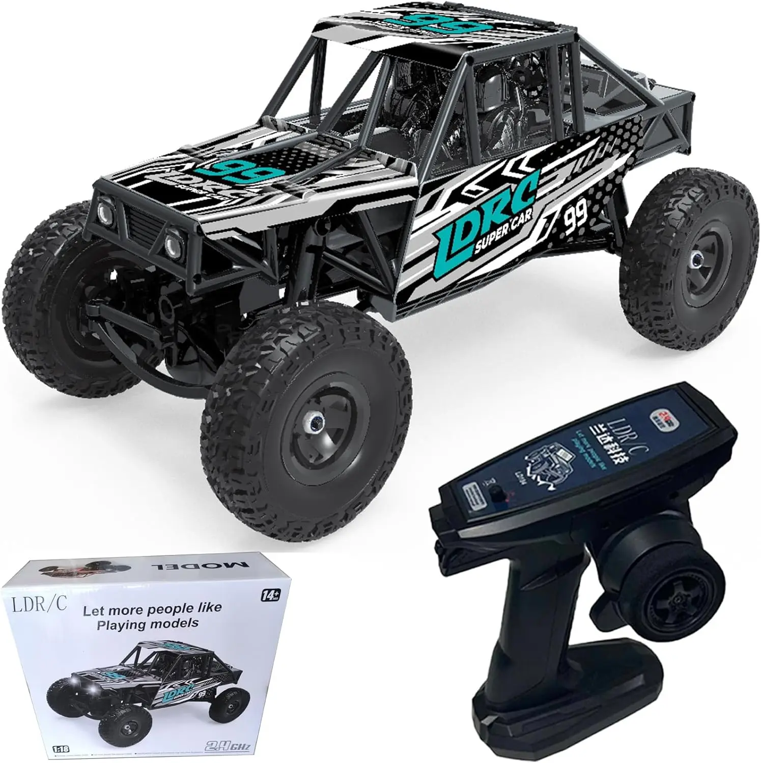 

18499 RC Альпинистский автомобиль 1/18 Полная пропорция Rc Offroad 4x4 Гусеничная труба Стойка Автомобиль Модель RTR (синий)