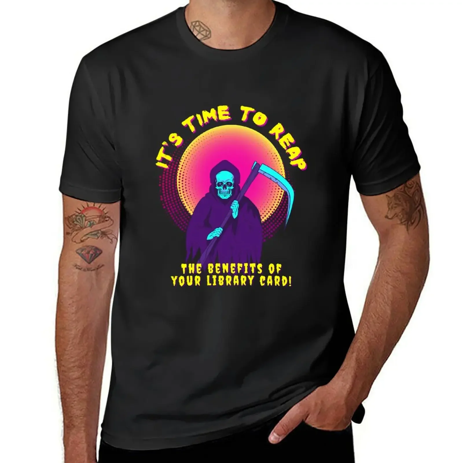 Its Time to REAP (the benefits of your library card!) T-Shirt cute tops blanks mens champion t shirts