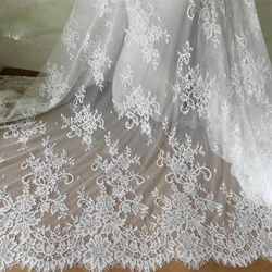 Shiny Flower Chantilly Lace Fabric Thin Wedding Gown Off White 1pc=1.5x3meter