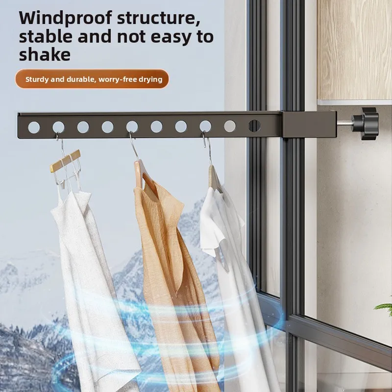 Multifunctional Wardrobe Window Drying Rack Snap-on Type Small Apartment Window Sill Clothes Drying Artifact