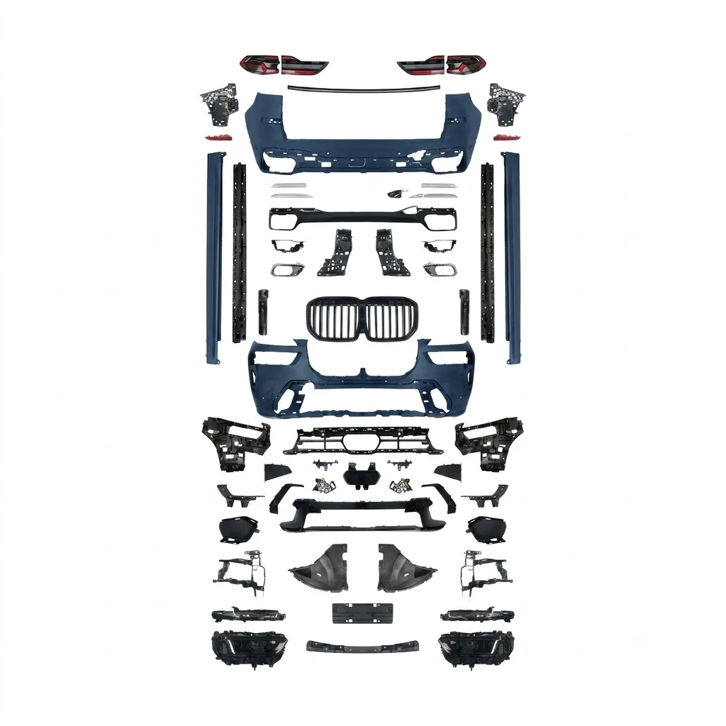 2019-2022 G07 X7 Body Kit, 2023+ LCI M-Tech Style Headlight Taillight Bumper Side Skirt Upgrade Parts