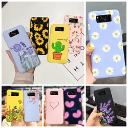 Shockproof Case For Samsung S8 Plus SM-G955F Cover Colorful Daisy Cactus Soft Matte Phone Case For Samsung S8 S 8 S8+ G950F Capa