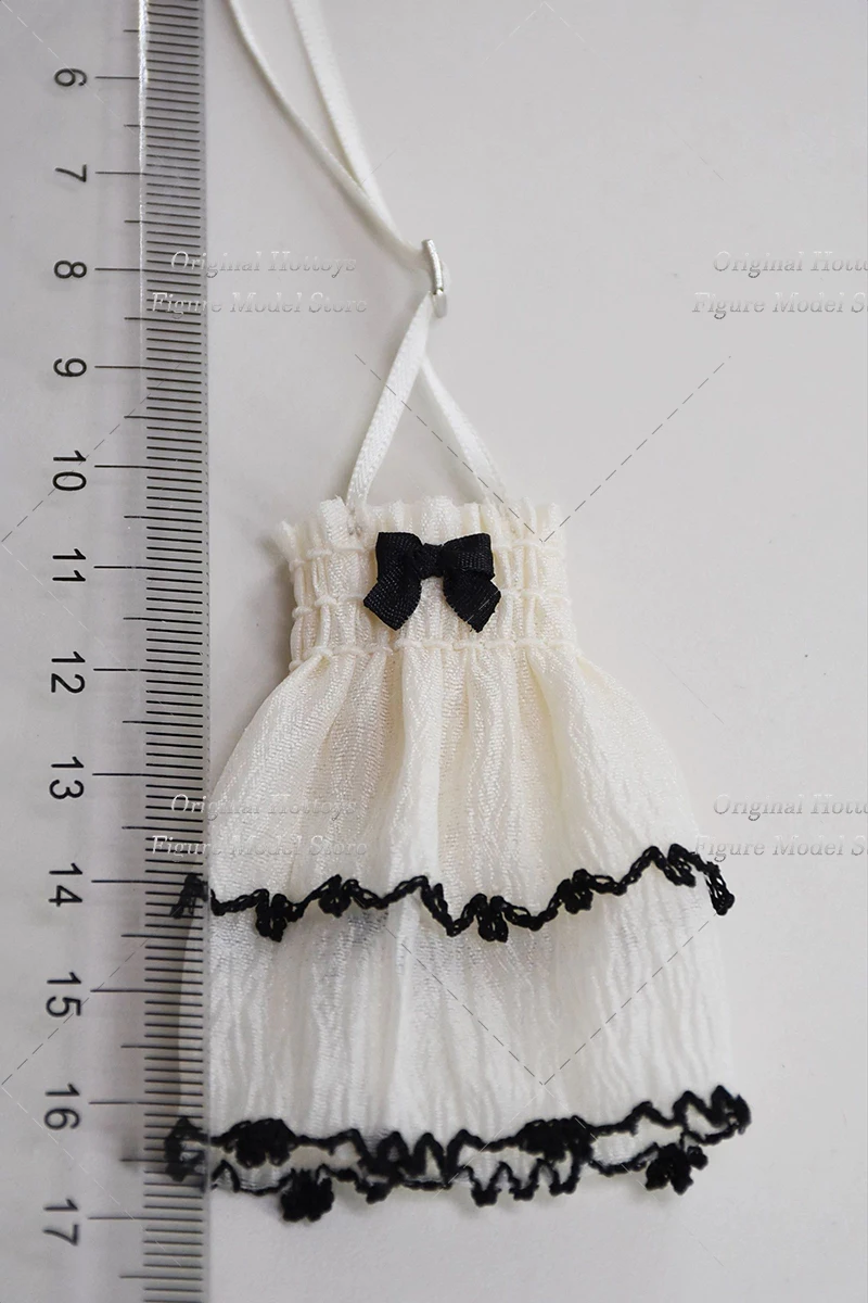 

1/12 Scale Female Soldier Clothes Casual Fashion White Strap Dress With Black Bow For 6-inches Action Figure Model Doll Toys