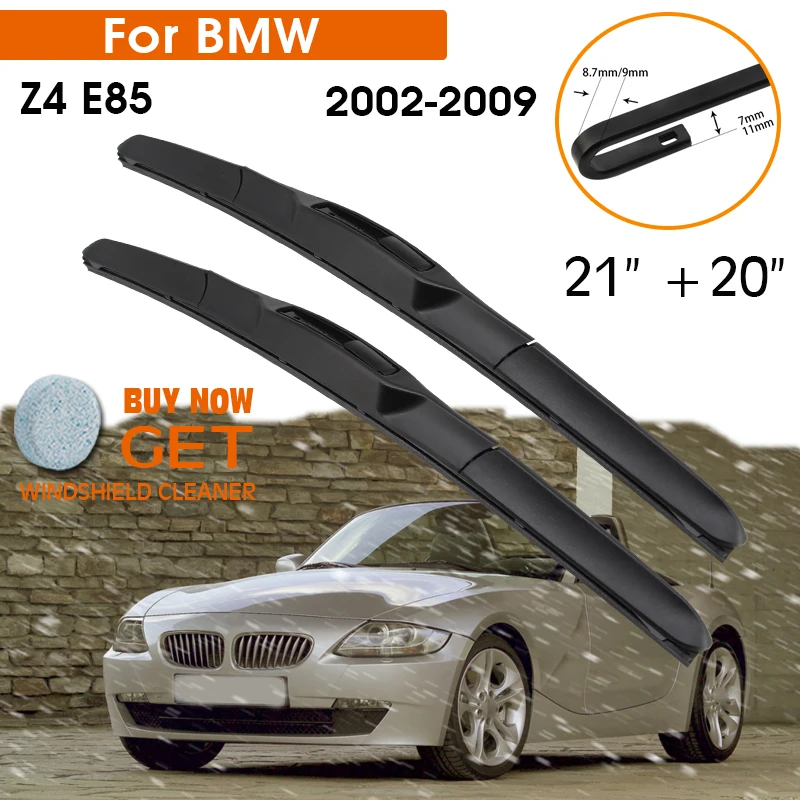 

Car Wiper Blade For BMW Z4 E85 2002-2009 Windshield Rubber Silicon Refill Front Window Wiper 21"+20" LHD RHD Auto Accessories