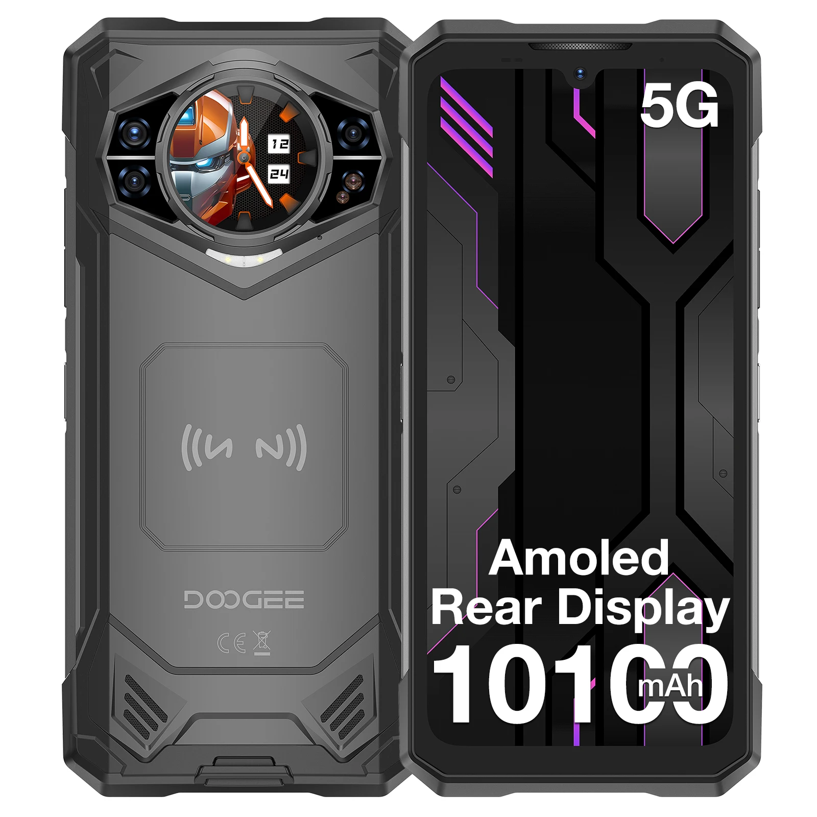 DOOGEE S200 X 5G Robuuste Telefoon 32GB+512GB, 6.72" FHD+ 120Hz IPS-scherm, 10100mAh batterij, Dimensity 7050, AI-mobiele telefoons