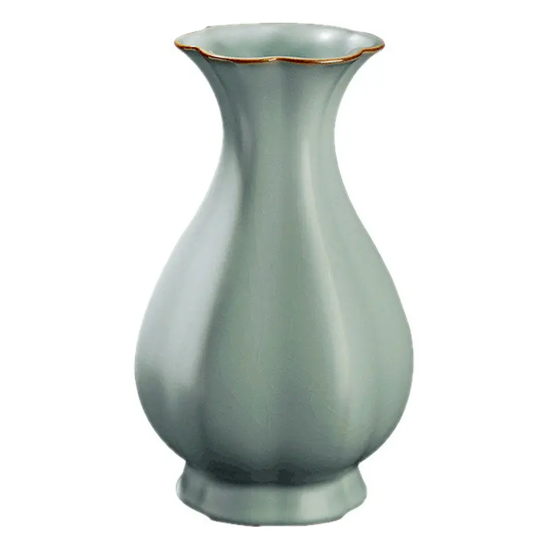 

Jingdezhen ceramic sunflower vase ornament living room flower arrangement antique porcelain handmade celadon gift box