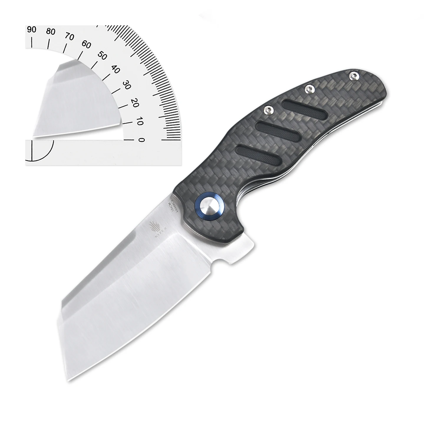 Kizer للطي بقاء سكين جيب C01C XL V5488C3 154 سنتيمتر مع مقبض ألياف الكربون حاد المحمولة في الهواء الطلق سكين صيد تكتيكي #2