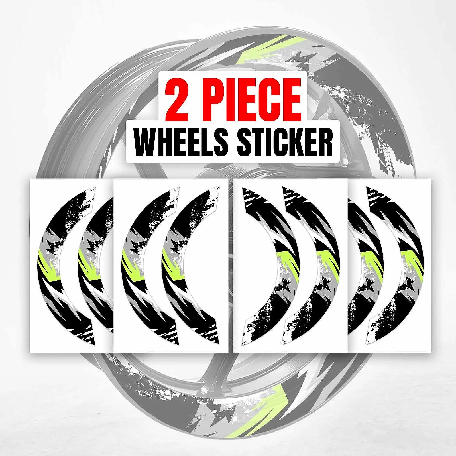 S03B Light Green 2-PIECE Rim Wheel Stickers Decals For SV650X 2019 2020