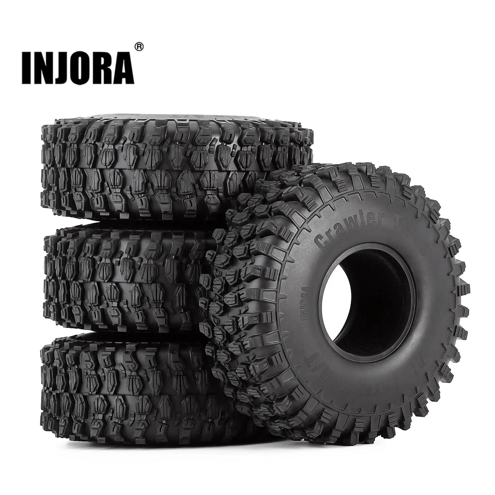 INJORA 4 sztuk 120*42mm 1.9 "gumowe opony do kół terenowych dla 1:10 RC Rock Crawler Car TRX4 Axial SCX10 Redcat Gen8
