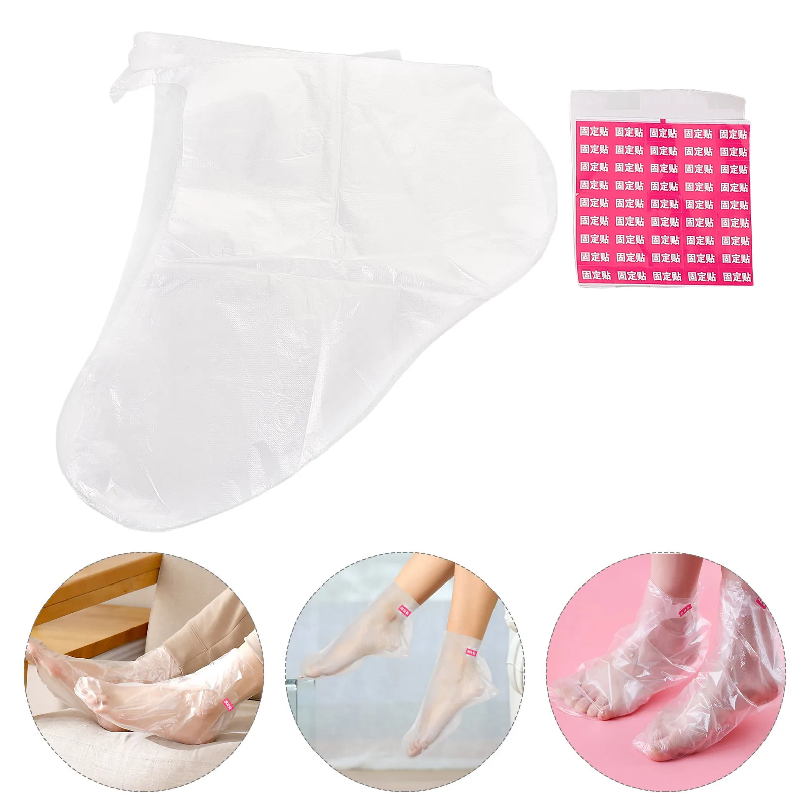 

100Pcs Foot Membrane Sleeve Waterproof Disposable Foot Covers for Pedicure Crack Prevention Transparent Design