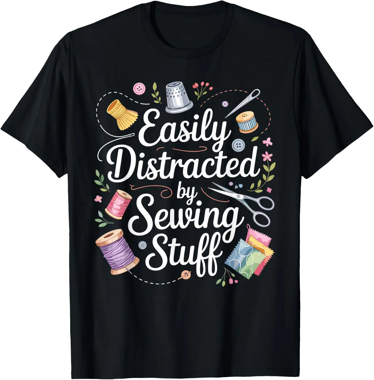Funny Quilting Design For Men Women Sewing Sew Quilter Sewer T-Shirt 100% Cotton Trendy Y2K Short-Sleeve Tee-Soft, Quick-Drying,