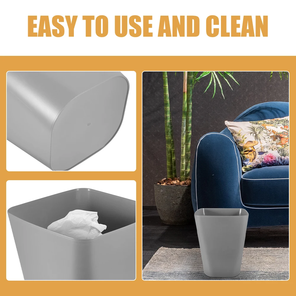 

2Pcs Square Trash Can Plastic Garbage Container Small Household Rubbish Bin for Home Office Bedroom Kitchen Waste Bucket