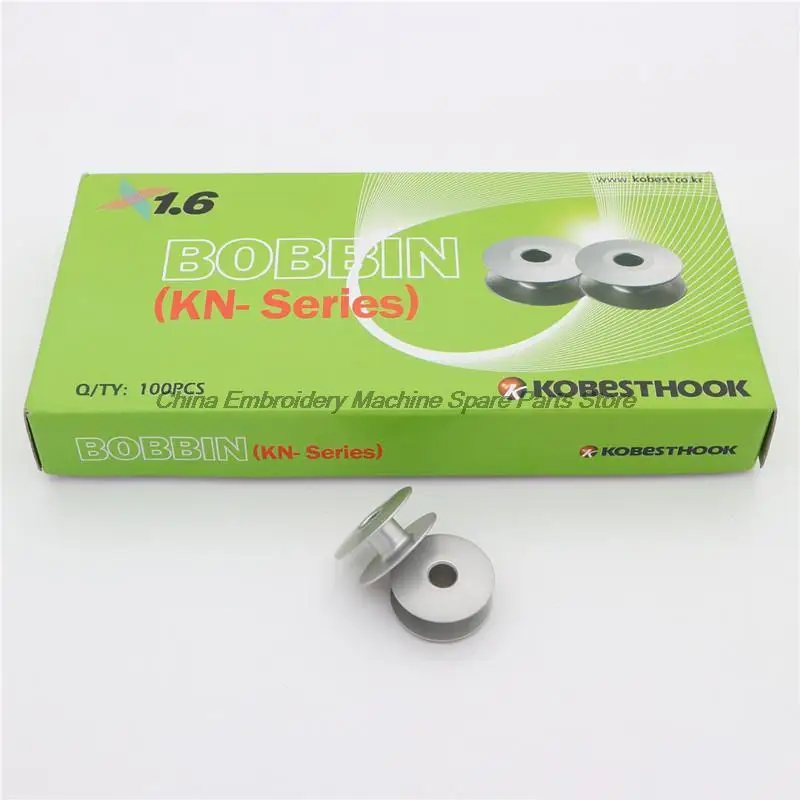 100pcs bobbins Korea kobest K brand 1.6 times bobbin high hardness bobbin diameter 23mm for Zgm Feiya Tajima Computer Embroidery