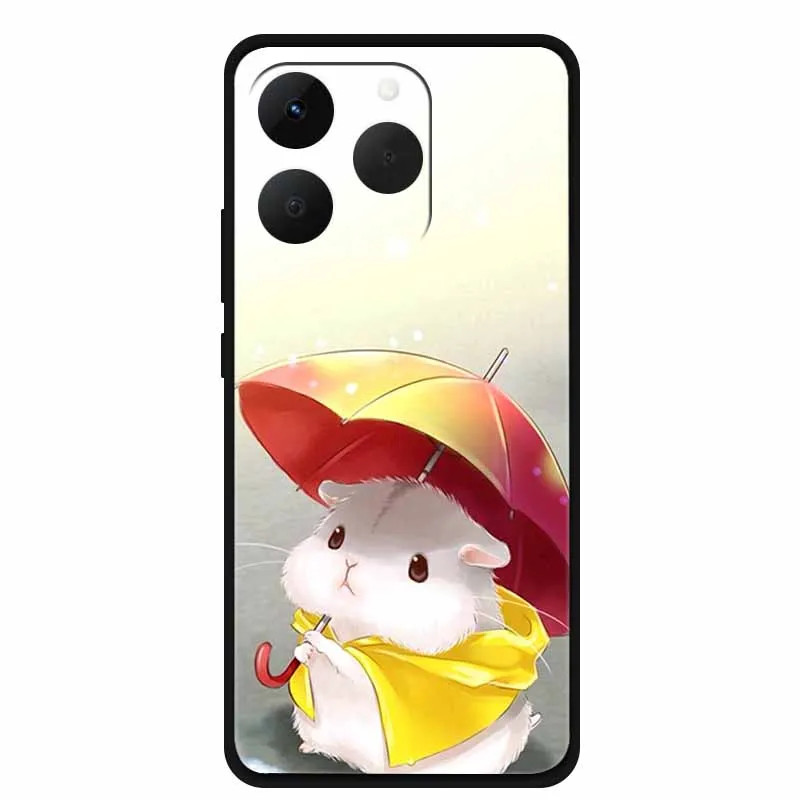 Lovely Cartoon Case For OPPO Realme Note 70 70T 70 T Soft Silicone Phone Cover Funda Black TPU Protective Bumper Coque Note70T