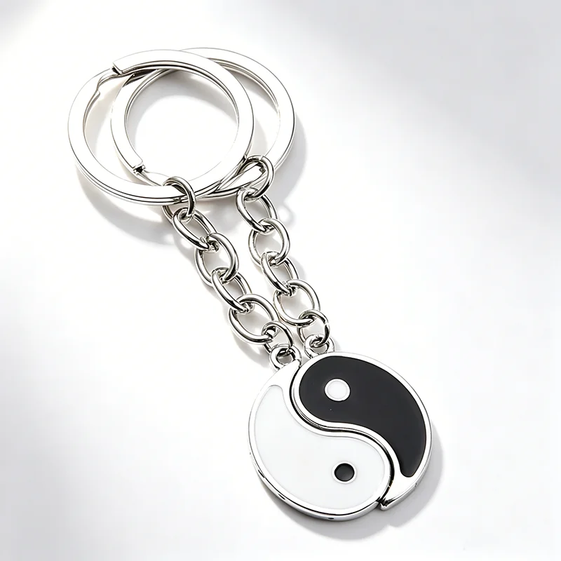 Couples Matching Keychain Accessories Gift Stuff Yin Yang Charms Chain Wholesale Paired  Bff Jewelry Holder 2023