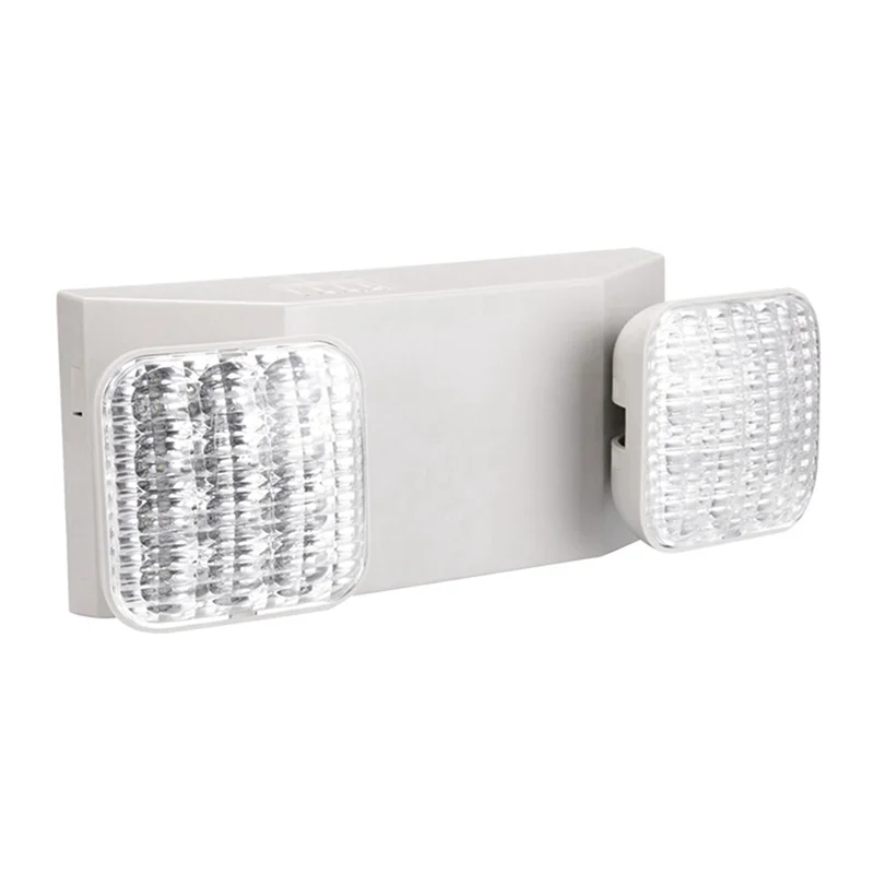ABJY-ضوء الطوارئ التجاري، تركيبات إضاءة الطوارئ البيضاء مع رأسين مربعين LED وإضاءة خروج قابلة للتعديل #1