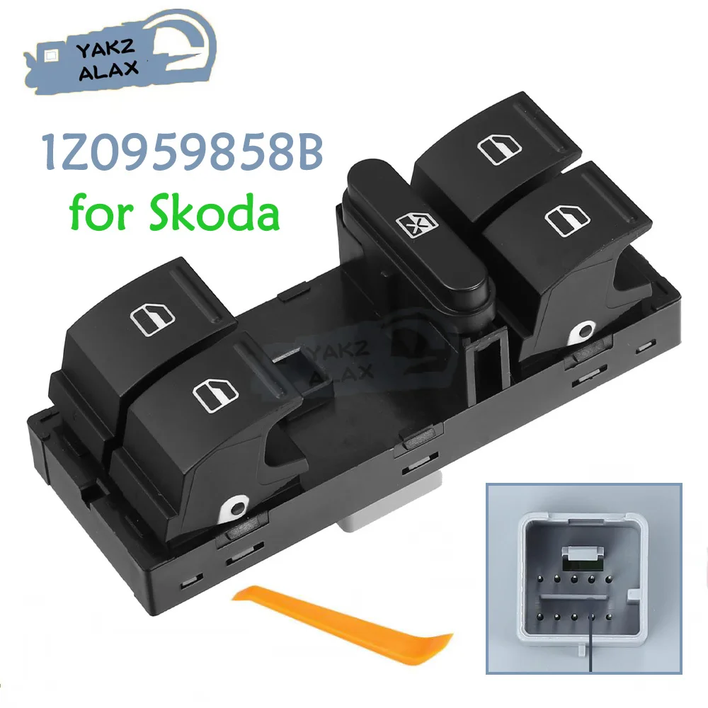 

1Z0959858B for Skoda Fabia Octavia II Combi Hatchback Yeti Electric Master Window Control Switch Lifter Button Replacement Parts