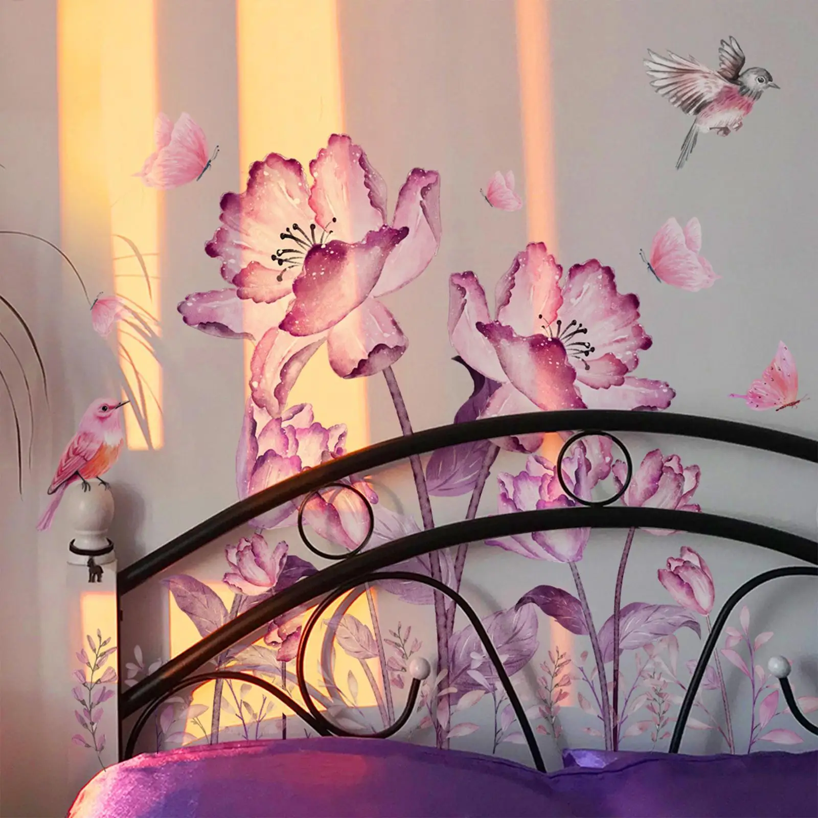 2 قطعة خلفيات PVC حفلة جدار الفن الديكورات الحضانة زهرة الجدار ملصق الشارات