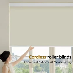 TIPIACE- Cordless Roller Blinds with Valance,Blackout,Waterproof,Living Room,Bedroom, Office, Customized Size, New Arrival