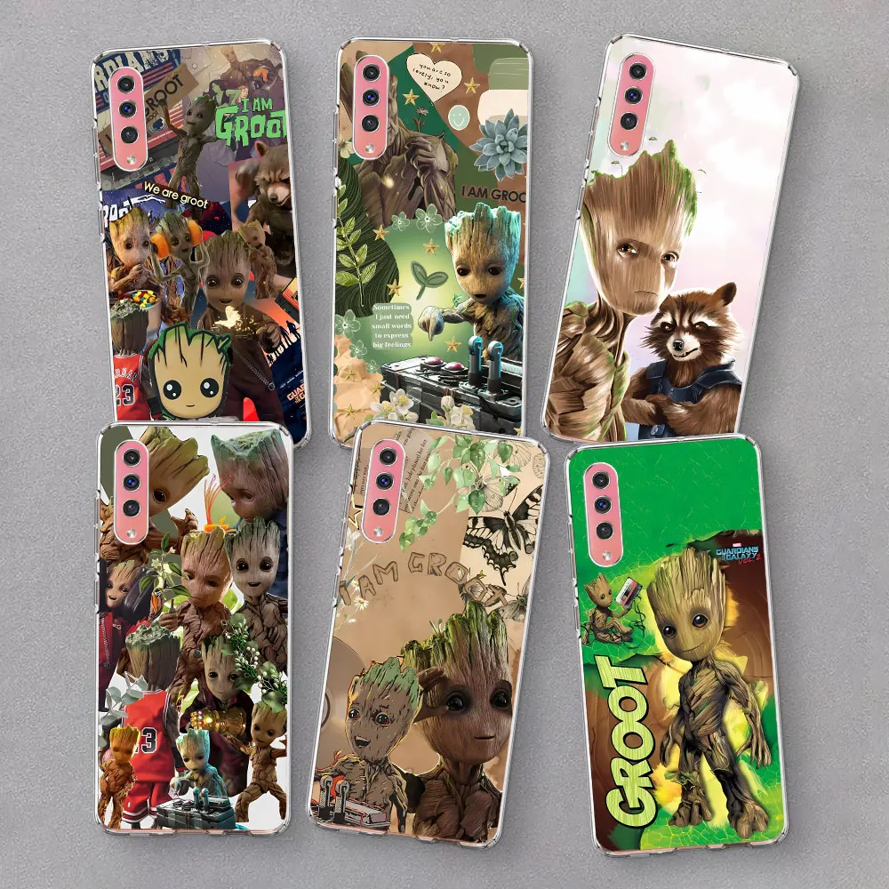 Marvel Groot Cute Case for Samsung Galaxy A20e A40 A7 A30s A03s A50 A50s A70 A70s A8 A10 A6 A9 A04s A30 Transparent Phone Cover