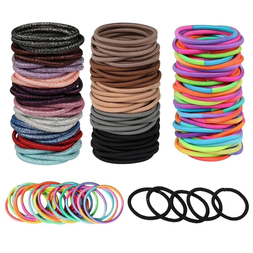 10 sztuk kobiety dziewczyna Multicolor czarne gumki do włosów liny elastyczna opaska do włosów kucyk opaski Scrunchies akcesoria