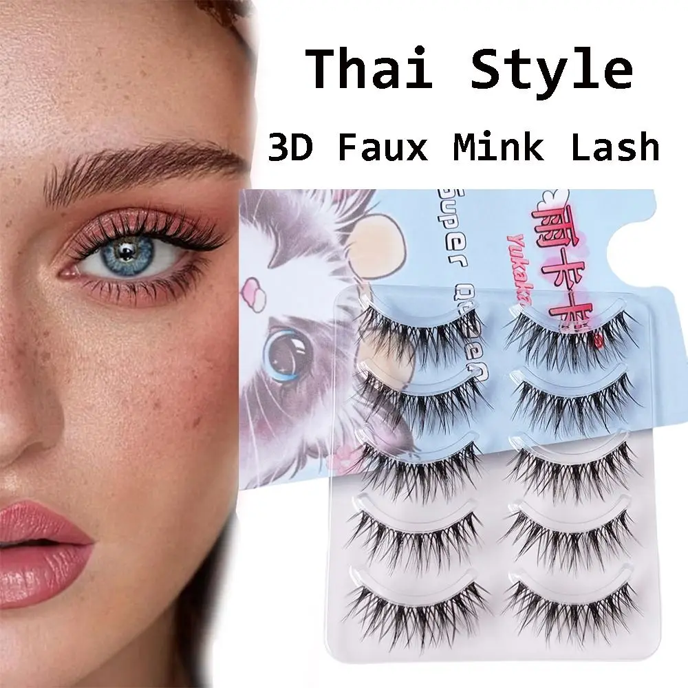 Faux cils style thaïlandais, effet naturel, longs, 3D, en faux vison, sans cruauté, outils de maquillage pour les yeux, extensions de cils