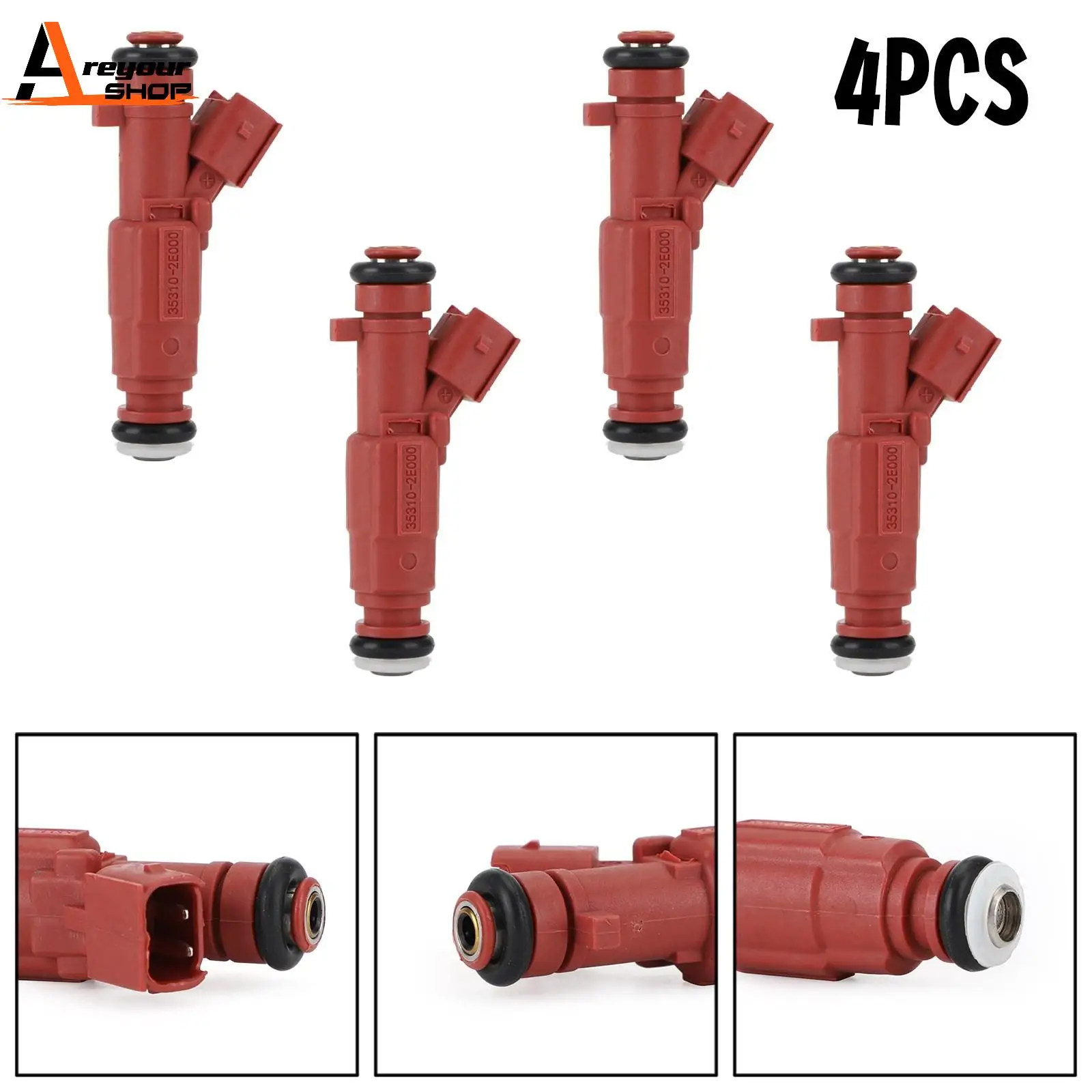 Areyourshop 4pcs Fuel Injectors Fit for HYUNDAI ELANTRA 1.8L 2011-2015 for KIA FORTE 35310-2E100 L0591E144 Car Auto Parts