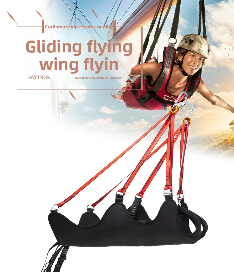 Zipline Flight Suit Gleitflügel Sicherheitsanzug Hosenträgersitz mit Zipline-Ausrüstung