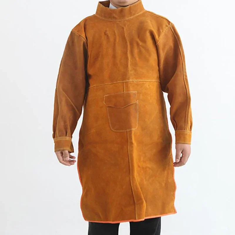 

1PC Cowhide Leather Work Shop Apron 105CM Long Heat & Flame Resistant Durable Heavy Duty Welding Apron for Men Women