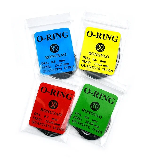 1 Box Uhrenreparaturwerkzeuge O-Ring-Dichtung Gummi Wasserdichte O-Ring-Dichtung für Uhrmacher Dicke 0,5 mm/0,6 mm Uhrengehäuse