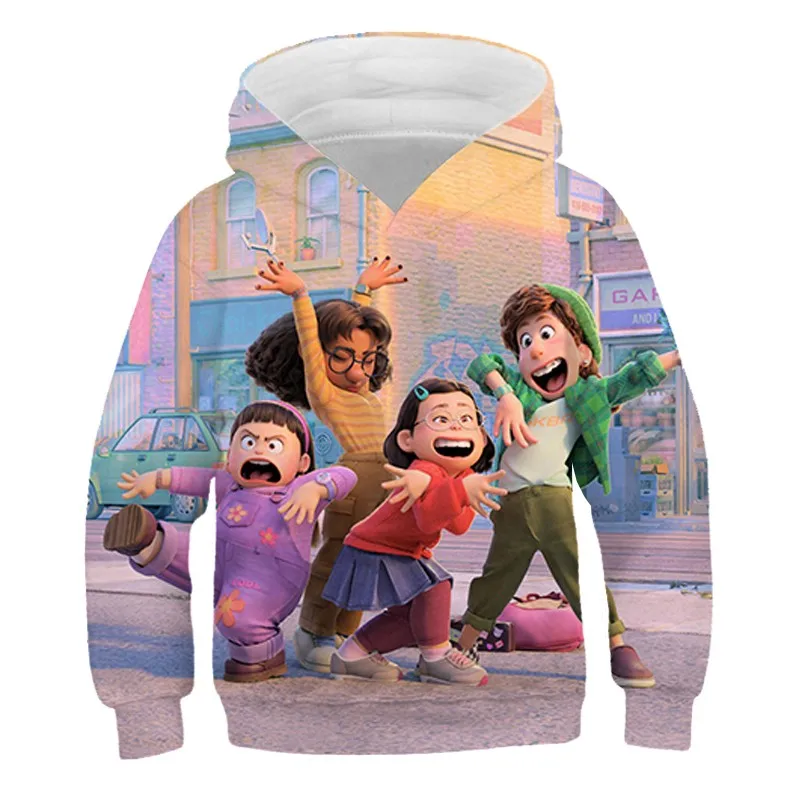 2024 Autumn New Fashion Casual Hooded Sweatshirt Cartoon Animation Movie Series Turning Red Youth Metamorphosis Printed Hoodie