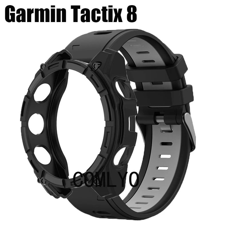 Para garmin tactix 8 relógio inteligente caso cinta easyfit banda protetora pára-choques tpu macio meia capa