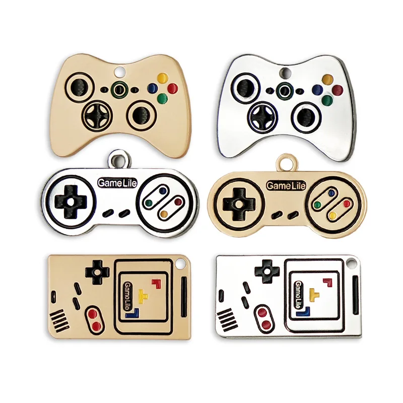 

Matte Gold Color Silver Alloy Enamel Cartoon Game Machine Controller Charm Pendant for Jewelry Making Bracelet Necklace Pendant