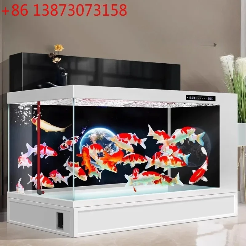 

Special koi floor tank double filter fish tank medium and large ecological water-free customized aquarium in the living room