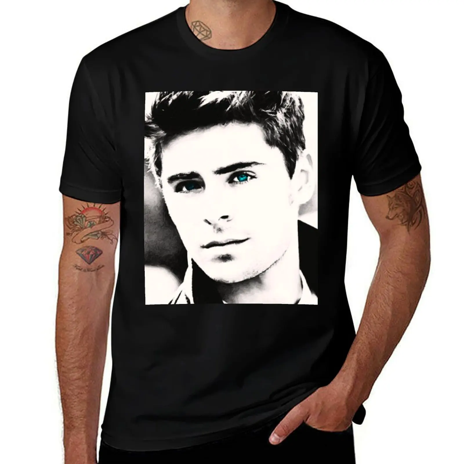 

Zac Efron T-Shirt summer clothes luxury t-shirt sweat T-shirts oversize mens designer t shirt