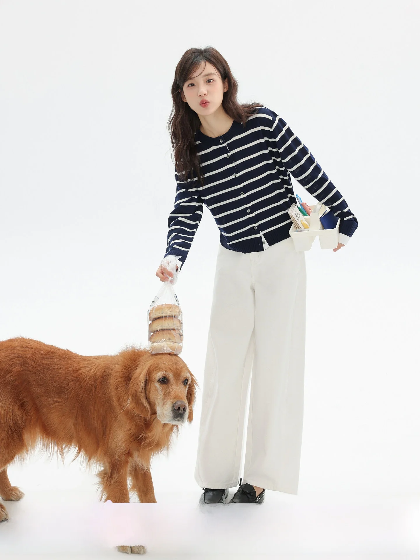 

Miu Sle Striped irt Design Fake Two-Piece Knitted Sweater Spring Women's Faion Soft Polyester Fiber Long Sve round N...