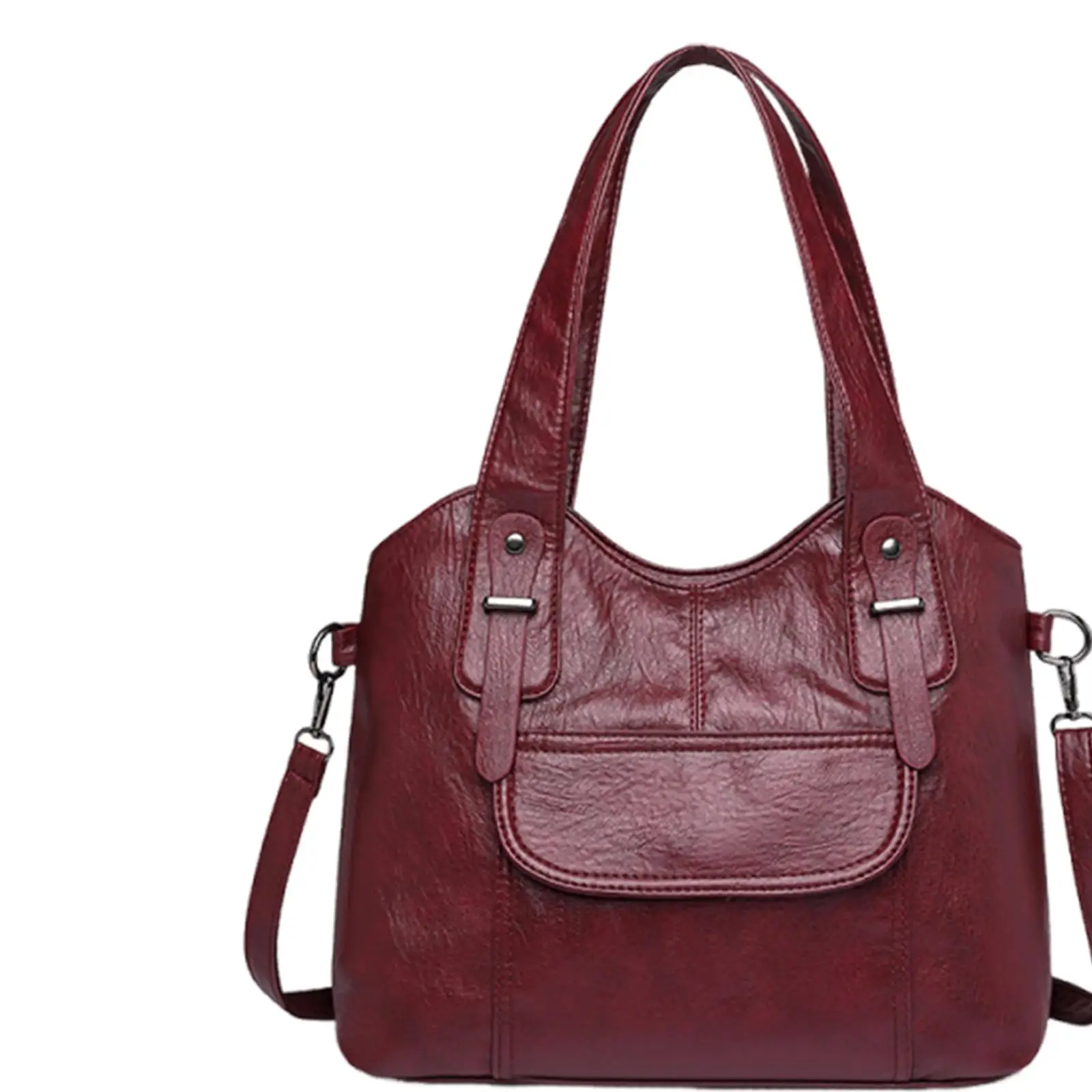 حقيبة كتف من جلد البولي يوريثان، حقيبة يد نسائية ذات سعة كبيرة للتسوق